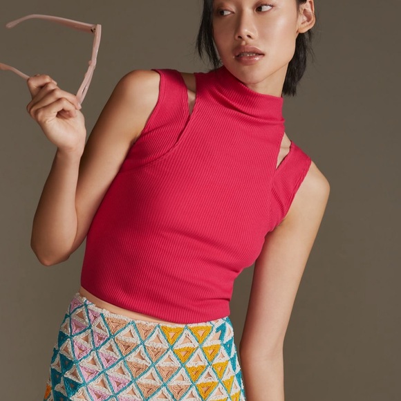 Anthropologie Tops - Anthropologie Layered Cutout Tank